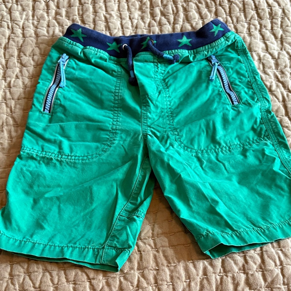 Mini Boden Teal Shorts with Star Details